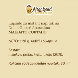 Dolce Gusto Kapsule CORTADO sastav