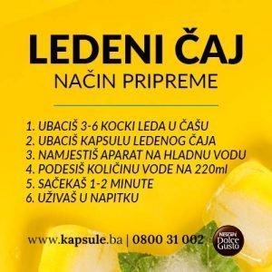 Dolce Gusto kapsule - LEDENI ČAJ - PRIPREMA HLADNOG NAPITKA