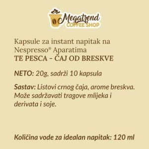 Nespresso Kapsule TE PESCA - Čaj od Breskve sastav