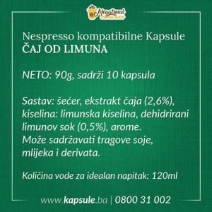 Nespresso Kapsule ČAJ OD LIMUNA sastav