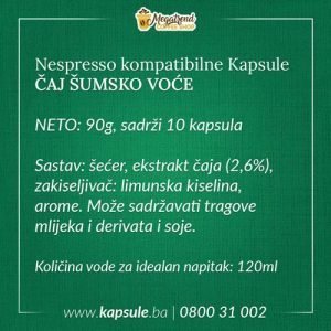 Nespresso Kapsule ČAJ ŠUMSKO VOĆE sastav