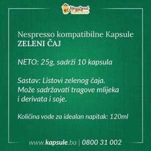 Nespresso Kapsule ZELENI ČAJ sastav