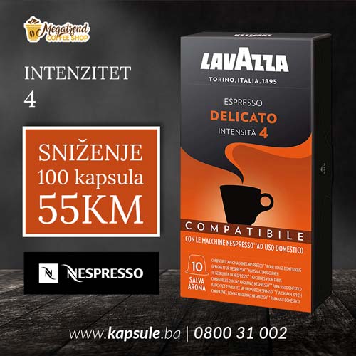 Nespresso kapsule LAVAZZA DELICATO POPUST na 100 komada