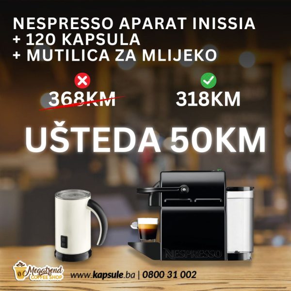 NEspresso inissia paket +120 kapsula + mutilica