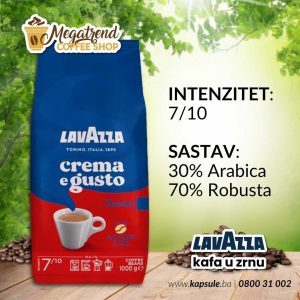 Espresso Kafa u Zrnu Lavazza CREMA E GUSTO CLASSICO www.kapsule.ba Bosna