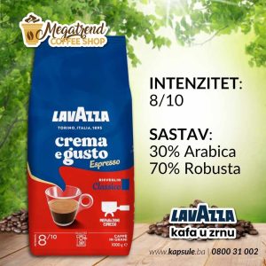 Espresso Kafa u Zrnu Lavazza CREMA E GUSTO CLASSICO www.kapsule.ba Bosna