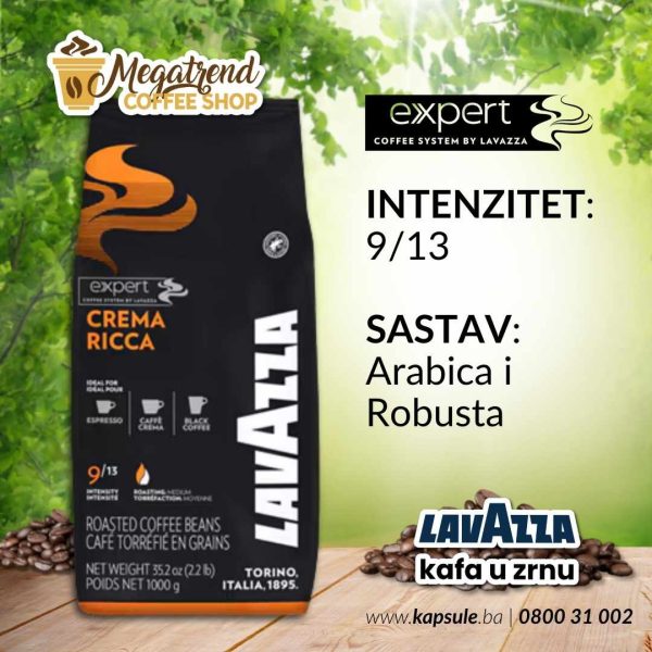 Espresso Kafa u Zrnu Lavazza CREMA RICCA EXPERT