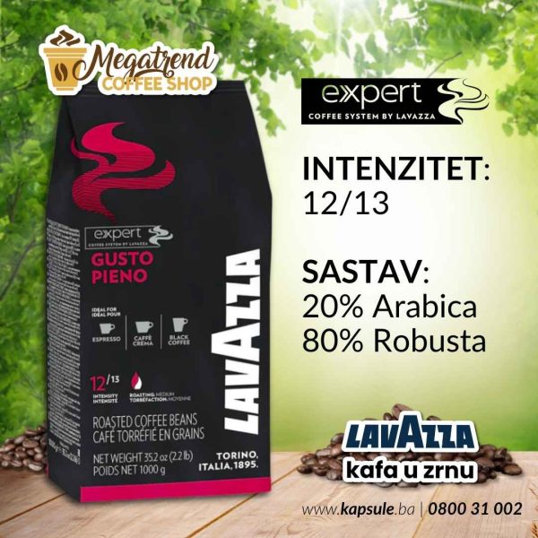 Espresso Kafa u Zrnu Lavazza GUSTO PIENO EXPERT