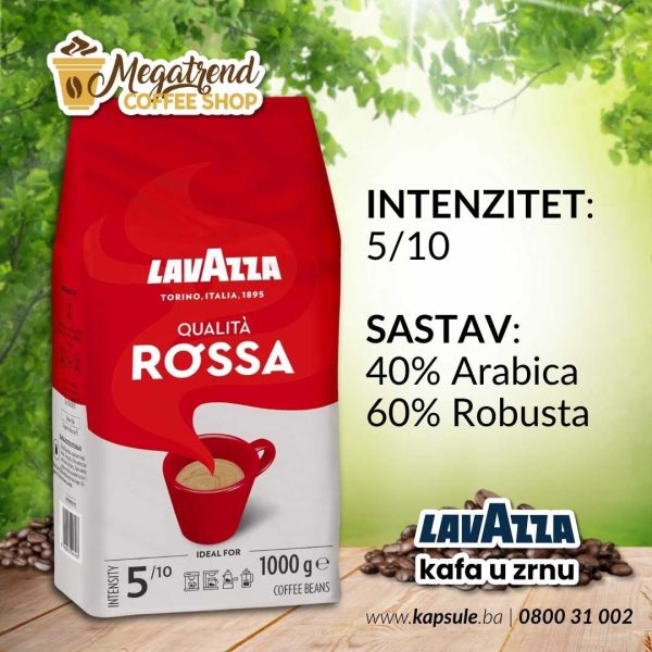 Espresso Kafa u Zrnu Lavazza QUALITA ROSSA