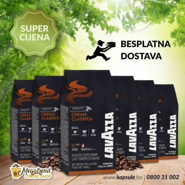 Espresso Kafa u Zrnu Lavazza CREMA CLASSICA EXPERT 6kg www.kapsule.ba Bosna