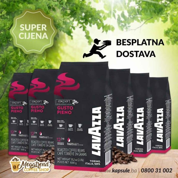 Espresso Kafa u Zrnu Lavazza GUSTO PIENO EXPERT 6kg www.kapsule.ba Bosna
