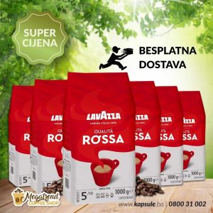 Espresso Kafa u Zrnu Lavazza QUALITA ROSSA 6kg www.kapsule.ba Bosna
