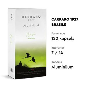 Nespresso kompatibilne ALUMINIJUMSKE kapsule CARRARO BRASILE - 120 kapsula