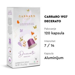Nespresso kompatibilne ALUMINIJUMSKE kapsule CARRARO DECERATO – 120 kapsula
