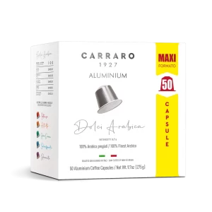 Nespresso kompatibilne ALUMINIJUMSKE kapsule CARRARO DOLCI 100% ARABICA - 50 kapsula