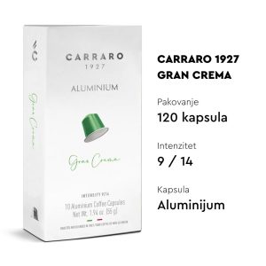 Nespresso kompatibilne ALUMINIJUMSKE kapsule CARRARO GRAN CREMA – 120 kapsula